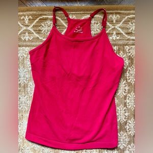 Beyond Yoga Racerback Red Yoga Tank Top with Built-in Bra